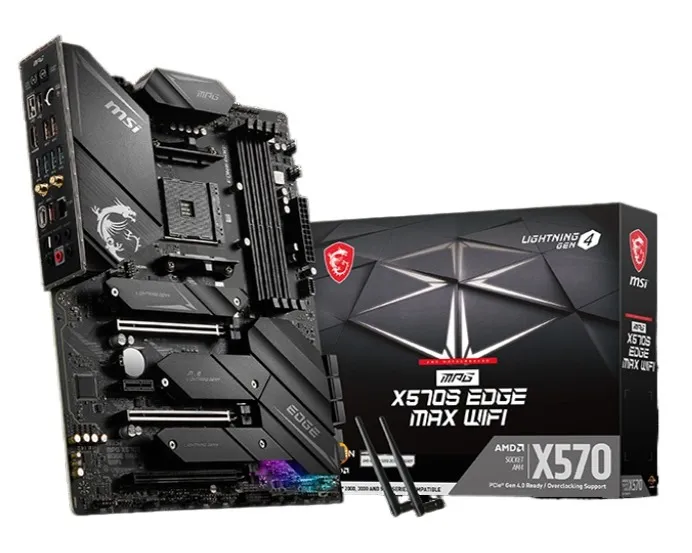 MSI MPG X570S EDGE MAX Wi-Fi Motherboard (ATX | Support AMD Ryzen AM4 Series Processor | 4x DDR4 | 3x M.2 | 2.5G LAN | Wi-Fi 6E  | USB-C)