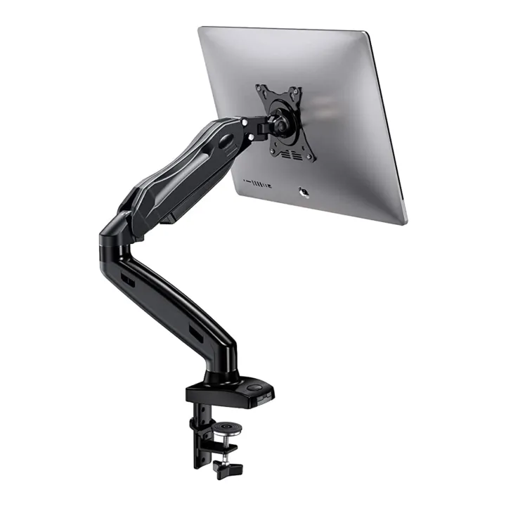 Gas Spring Single Arm Desk Monitor Stand With Vesa Mount For 17 To 27 Inch Screen
