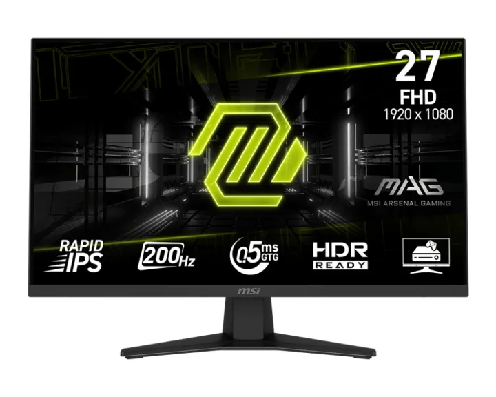 MSI MAG 274F 27" Inch  IPS 1920 x 1080 (Full HD) 200Hz Refresh Rate and 0.5ms (GtG) Response Time 101% sRGB, Eyecare Gaming Monitor